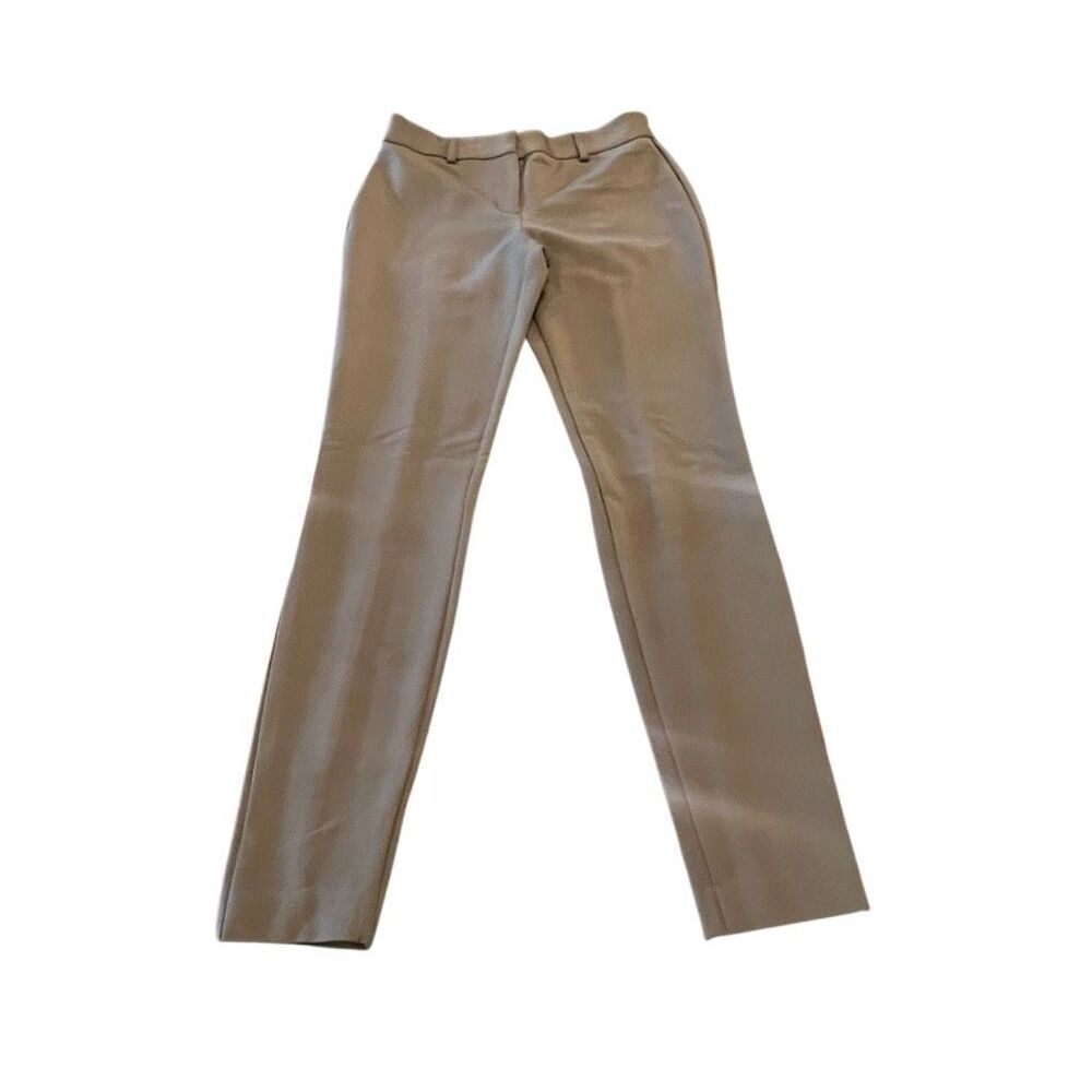 ExpressโWomen's Flat Front Mid-rise Stretch Skinny Dress Pants Tan Size 0